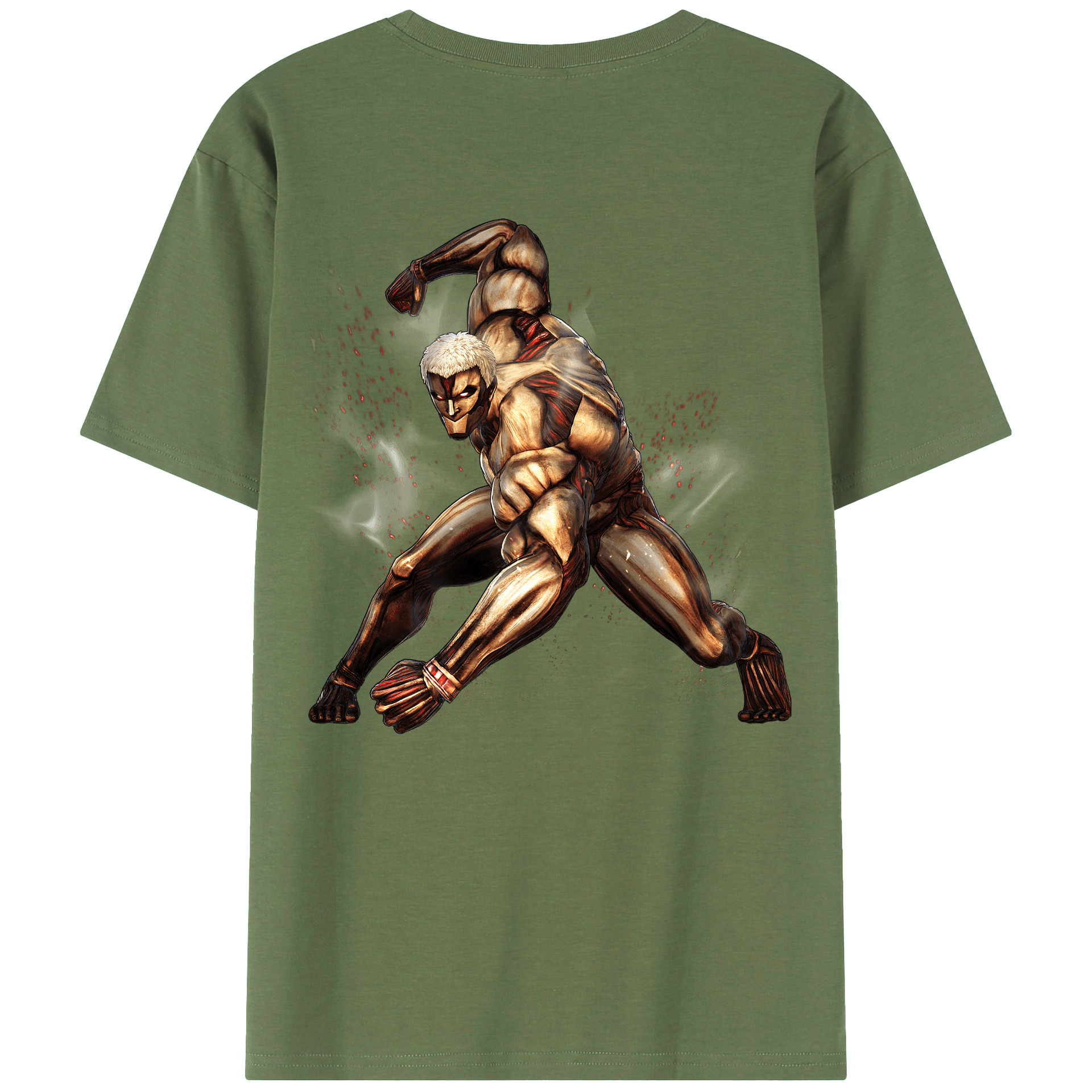 （画像用） 進撃の巨人 Attack on Titan 綿100％ メンズ半袖Tシャツ（バックプリント） 通気性